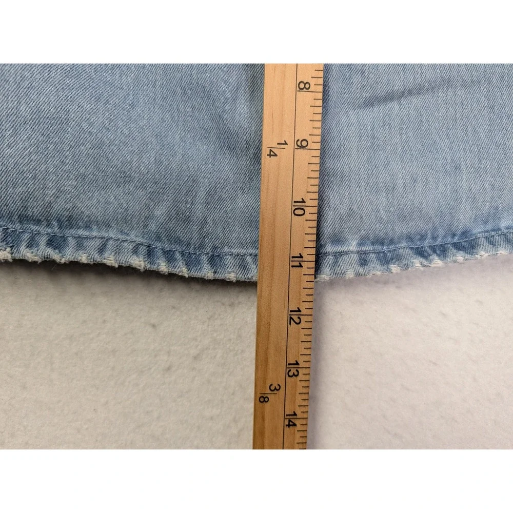 Hollister Womens Jean Mini Skirt Sz 000 23 Raw Hem Light Wash Blue
